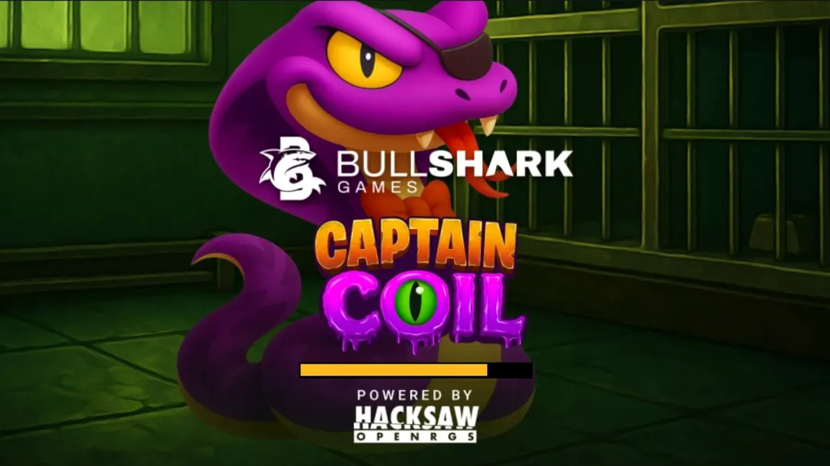 Visual imersivo do laboratório steampunk do slot Captain Coil com o cientista serpente.
