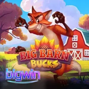 Interface do jogo de slot Big Barn Bucks com tema de fazenda
